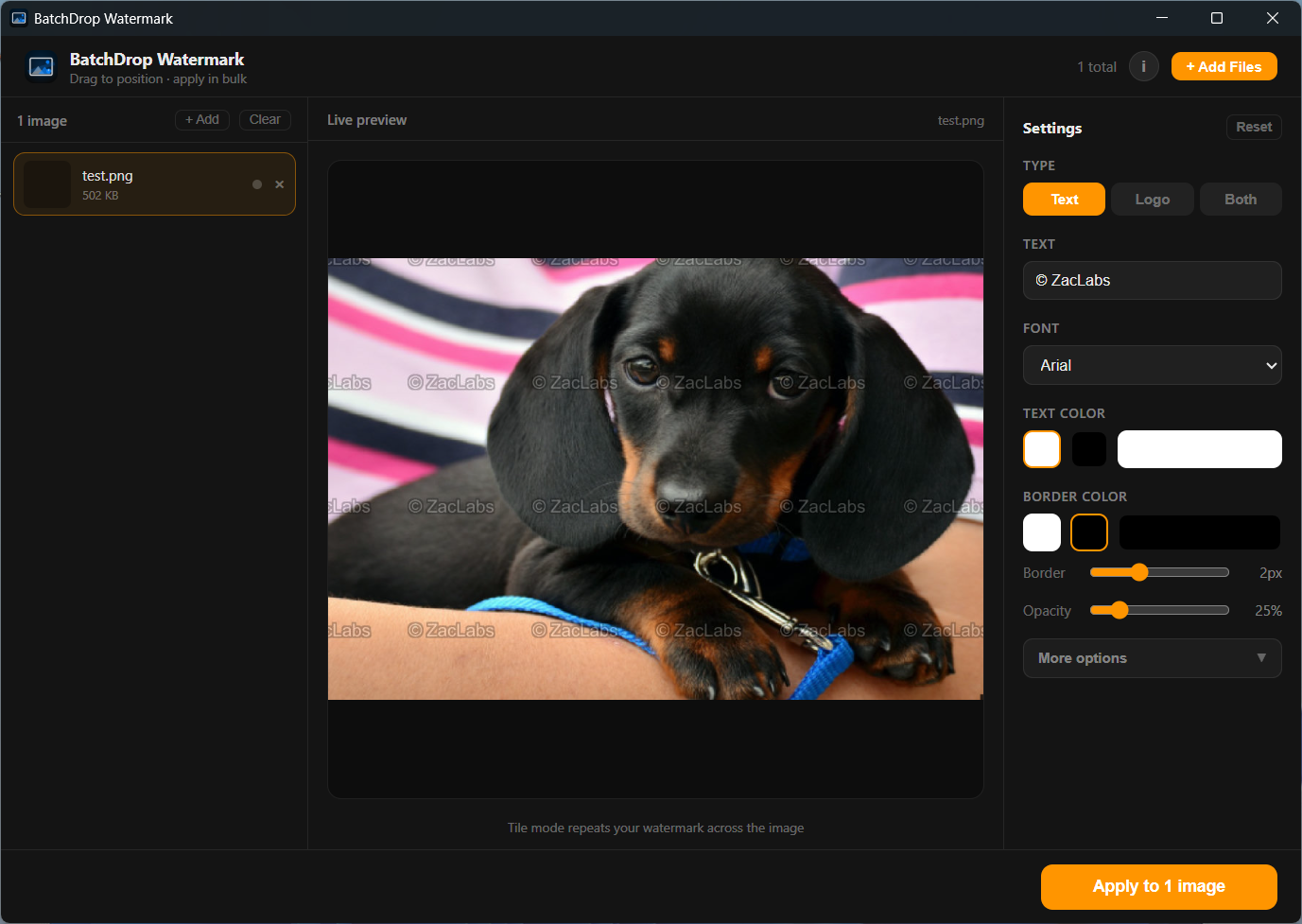 BatchDrop Watermark interface screenshot